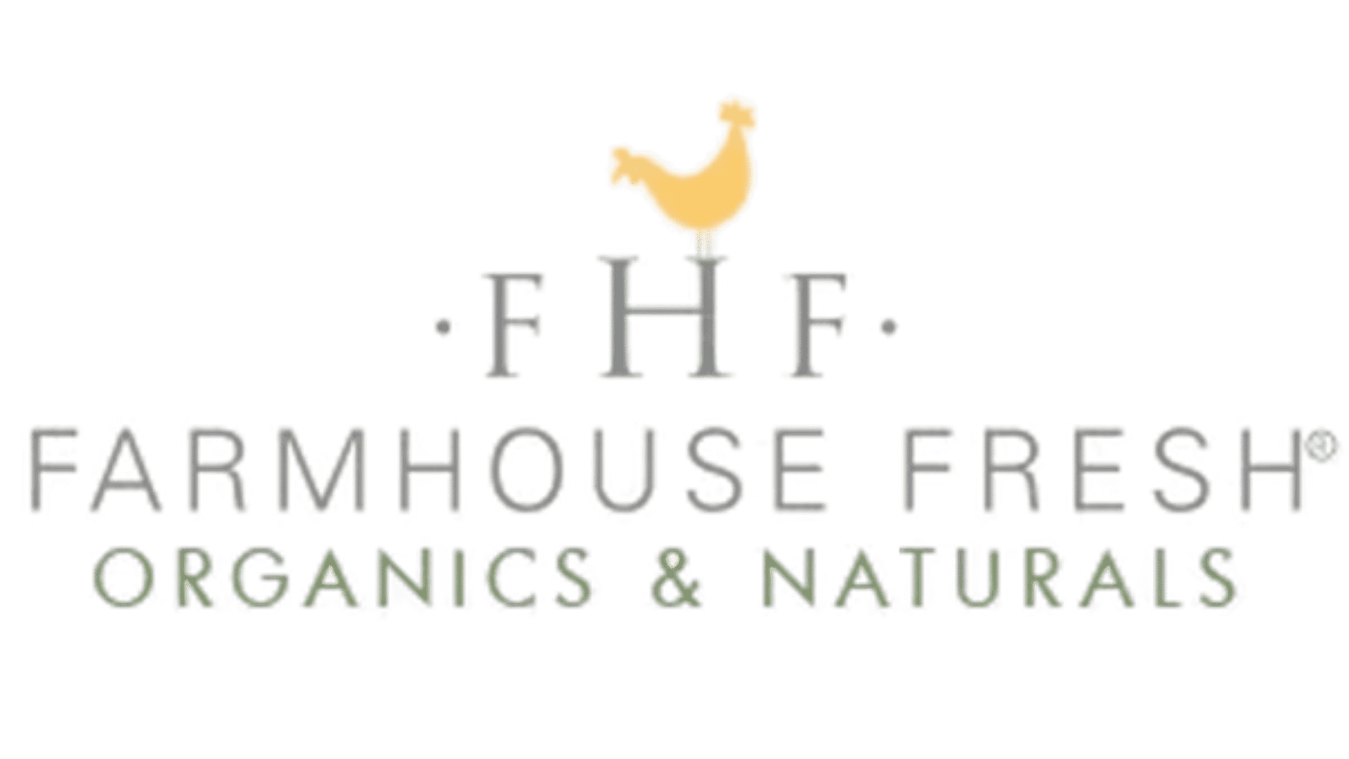 Farmhouse Fresh logo with a yellow chicken silhouette.