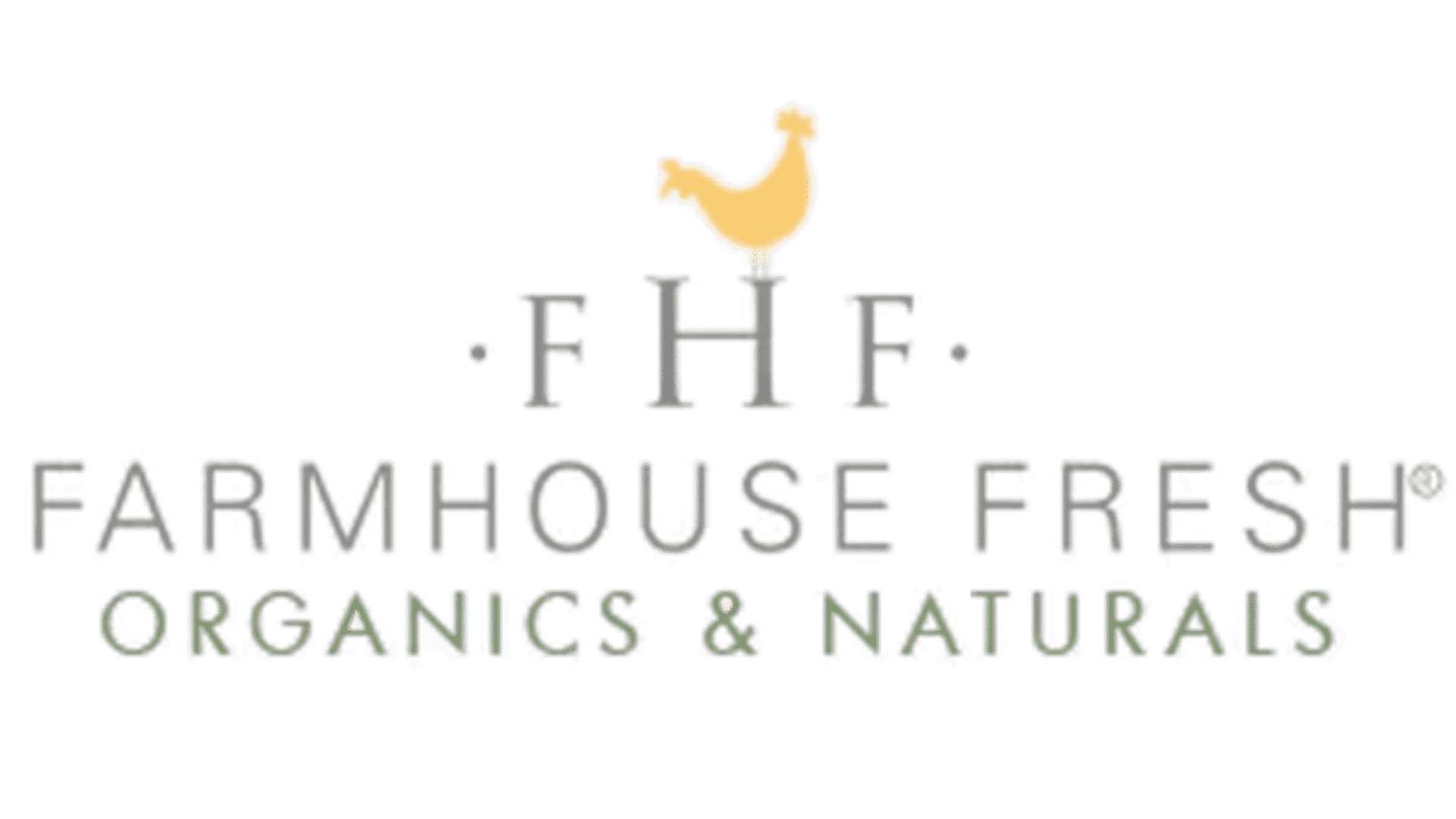 Farmhouse Fresh logo with a yellow chicken silhouette.